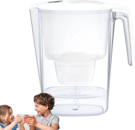 Duqulle Jarra de agua filtrante,Jarra de filtro de agua | Dispensador de agua autofiltrante con indicador de cambio de filtro | Jarra de agua recargable para uso doméstico para granja, escuela, hotel,