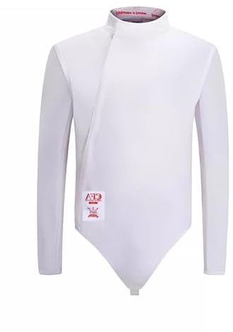 KXJPIZIYB Fechtanzug-Oberteile Aus Eisseide, 450N-Folien-/Degen-/Säbel-Wettkampfanzug, Schutzanzug, Fechtausrüstung(White Left Hand,48#)