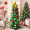 Christmas Tree Balloons Garland Arch Kit - Green, Red, Golden Latex Xmas Tree Balloons with Golden Starburst for Christmas Party Decorations