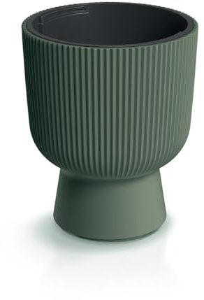 Tymar Blumentopf mit Einsatz, Blumenkübel aus Kunststoff, Übertopf, Pflanzkübel Gross (DBMIS Waldgrün,ø 40 cm)