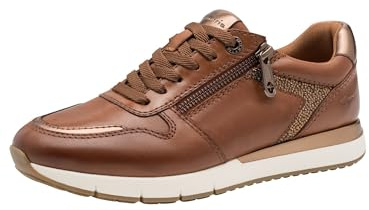 Tamaris Comfort baskets femme plates rondes avec fermeture éclair, Cognac, 39 EU
