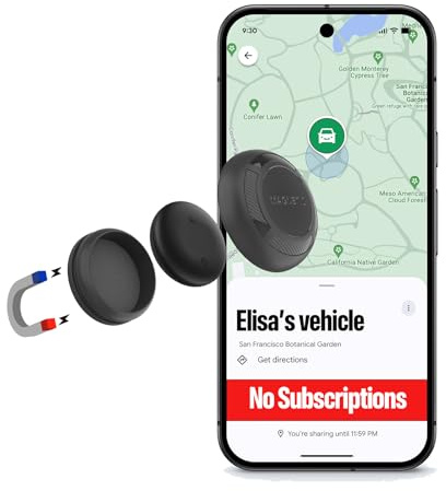 Magnetic Hidden GPS Tracker for Vehicles – 365 Days Battery Life, No Subscription, Car Tracker Device Hidden (Android Tracker)
