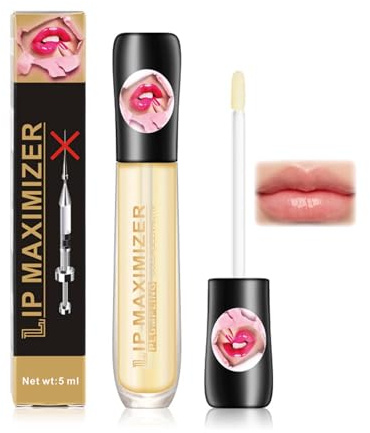 Clawrex Lip Plumper Serum, Lip Gloss Extremes Volumen, Lipgloss fur Hydrating Lippen Care, Lippenpflege Lip Repairing, Nicht klebend, Transparent Lip Maximizer mit Plumper Effekt (Transparent, 5ml)