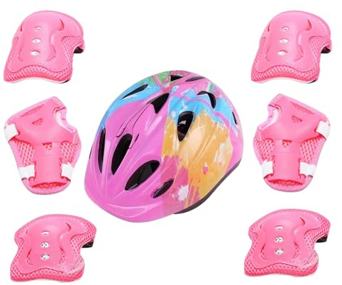 Ensemble d'équipements de protection pour enfants – Casque, coude, genoux, protège-poignets, skateboard | Équipement de sport de sécurité pour enfants de 3 à 12 ans