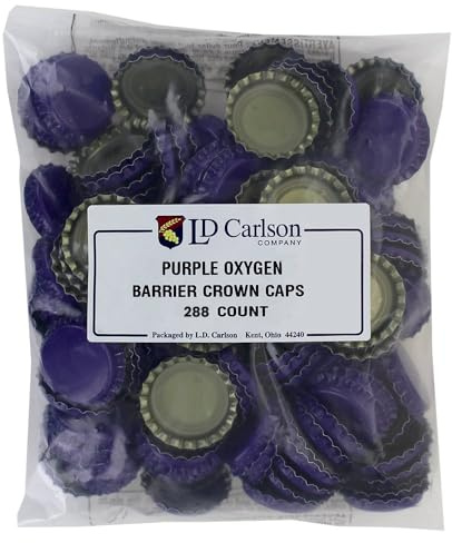 FastRack 288 Oxygen Absorbing Beer Bottle Caps | 26mm Pry-Off Purple Standard Homebrew Bottle Tops for Glass Bottles | PVC-Free Beer Crown Caps for Bottling