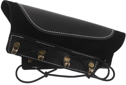 PRETYZOOM Protector Ergonómico Diseño para Correas y Ajustables Arco Tiro de Brazo Ligero de Cuero Sintético Negro Adecuado para Práctica y Competición
