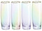 Root7 Lot de 4 flûtes à champagne | Verres à prosecco | Coffret cadeau | Verres teintés en borosilicate pour champagne ou vin mousseux | Flûtes à champagne sans pied arc-en-ciel | 175 ml
