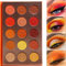 Rot Lidschatten Palette Matt Glitzer,Afflano Coral-Orange Red Eyeshadow Palette Hochpigmentierte Wasserfest,Nudetöne Erdtöne Rose Gelb Gold Warm Herbst-Schimmer Glitter Lidschatten Makeup Palettes Set