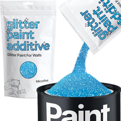 Hemway Ocean Blue Glitter Paint Additive Microfine 100g for Adding Sparkle | for Paints & Varnish | Paint Walls Sparkly Add to Emulsion, Acrylic or Lacquer Indoor