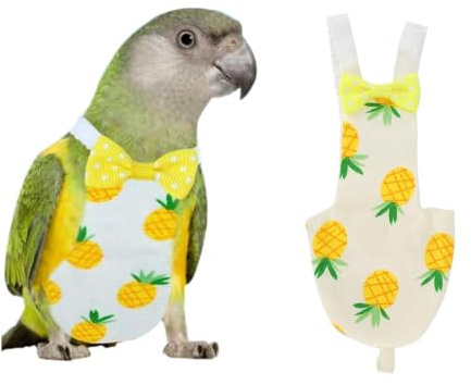 Oiseau de compagnie mignon couche-culotte perroquet couche-culotte volante couche réutilisable pour perroquets Pigeons fournitures pour animaux de compagnie(L-Jaune)