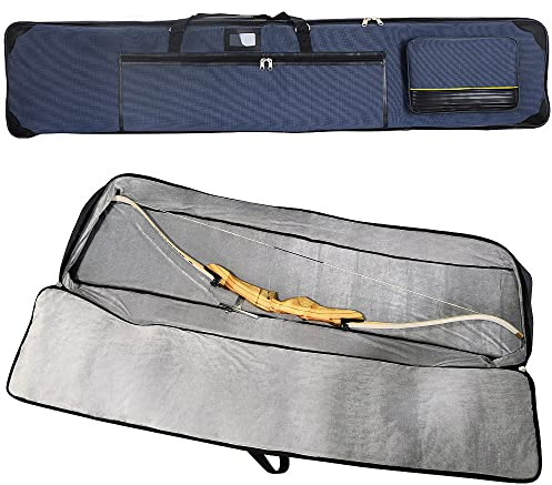 AMEYXGS Sac d'arc Classique de tir à l'arc étui à Arc Long 65/67 Pouces Sac à Arc en Tissu Oxford Support pour flèches et Accessoires (Bleu-67 Pouces)