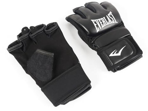 Everlast Core Everstrike MMA-Handschuhe (L), Schwarz – Trainingshandschuhe für Pratzen & Sparring, Flexible Zonen, gepolsterte Knöchel, doppelter Klettverschluss – Original Everlast Ausrüstung
