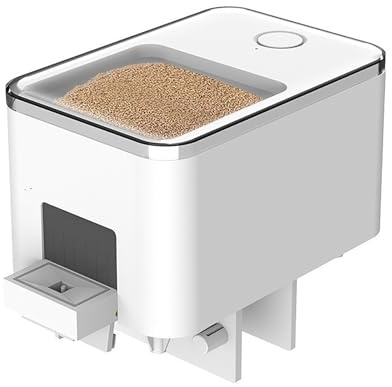 ERICAT Mangiatoia Automatica per Pesci, Distributore di Cibo per Pesci da Esterno, Supporta Tempi Multi-segmento E Alimentazione Precisa, a Prova di umidità E Non Si Intasa, per Vasche, Stagni