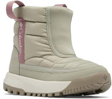 Columbia Snowtrot Mid, Stivali da neve Unisex - bambini e ragazzi, Grey Green/Fig Youth, 36 EU