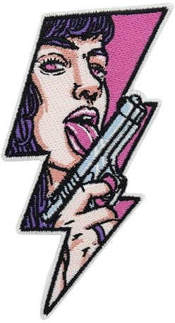 Finally Home Aufnäher Patch - Gangster Girl Blitz | Patch zum Aufbügeln | Retro Anime Aufbügelbilder, Sexy Patches zum Aufnähen, Coole Bügel Patches, Bundeswehr Abzeichen Bügelbild Flicken