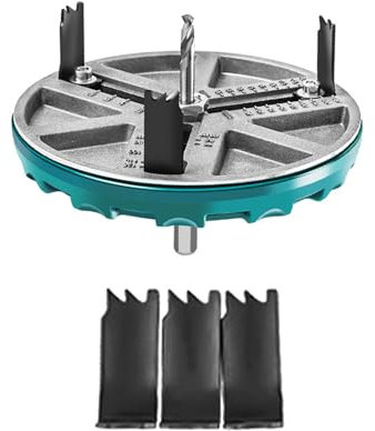 Ouvreur de trou HUIOP Ouvre-trou universel multifonctionnel pour le travail du bois, outil de scie à poinçonner réglable pour le perçage, scie-cloche réglable, diamètre de scie à poinçonner réglable 4