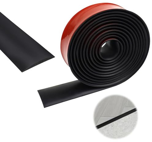 6M x 3.8cm Übergangprofil selbstklebend Bodenübergangsstreifen Vinyl Übergangsschiene Fußböden Abdeckleisten Wasserdicht Weichsockel Leiste Fensterleiste Tür Leisten Boden