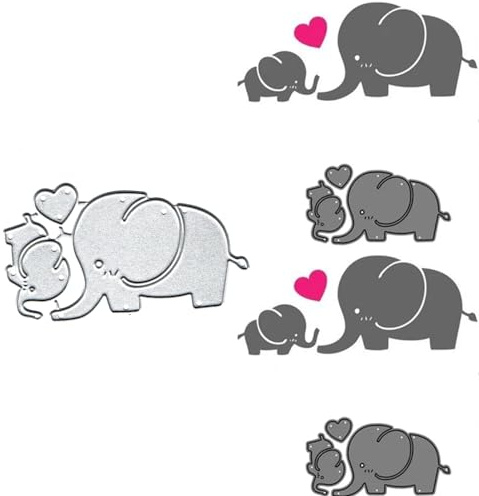 Djur elefant matris metall stansning, elefantram metallskärningsmönster skurna schabloner för gör-det-själv scrapbooking-kort fotoalbum dekorativa präglingspapper matriser för scrapbooking