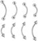 Yolev 8 Stück Augenbrauen Piercing kugeln 16G Gebogene Langhantel Silber Mikro Vertikale Lippennägel Piercings Augenbrauen Lippenzubehör Augenbrauenpiercing Schmuck Chirurgenstahl Bananabells Gebogen