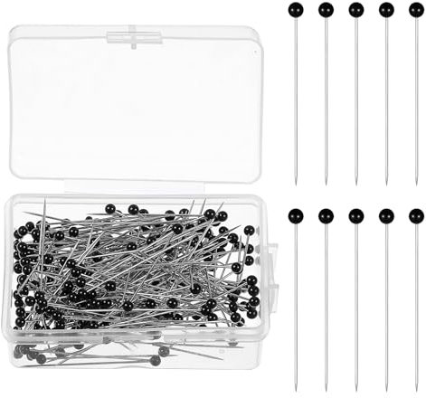 250 Stück Stecknadeln mit Kopf Schwarz 38 mm Edelstahl Stecknadeln Kunststoffkopf Stecknadel Nähnadeln für Schmuck Hertstellung Nähen Handwerk Basteln Nähprojekte Jewelry Komponenten Dekoration