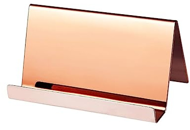 HOODANCOS Support D'affichage Pour Cartes De Visite En Acier Inoxydable, Porte-cartes Bureau Rose Gold, Stand D'entreprise Ouvert Multifonctionnel Pour Organisation Professionnelle