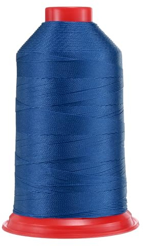QUARKZMAN 962 Yards Fil à Coudre en Nylon Lié Taille 630D/3 Fil à Coudre-Résistant en Nylon pour Garniture Extérieur pour Cuir Jeans et Tissage Artisanat Machine DIY Bleu Saphir