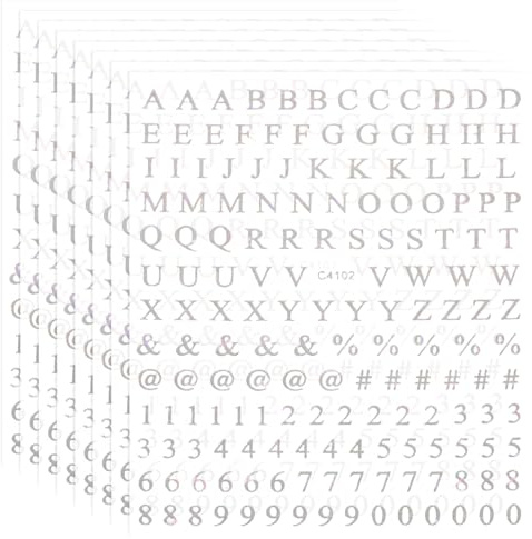 PATIKIL Calcomanías De Uñas Con Letras 8 Hojas Calcomanías De Uñas 3D Autoadhesivas Con Letras Del Alfabeto Inglés Diseño Metálico Fluorescente Para Manicura De Mujeres Plata laser