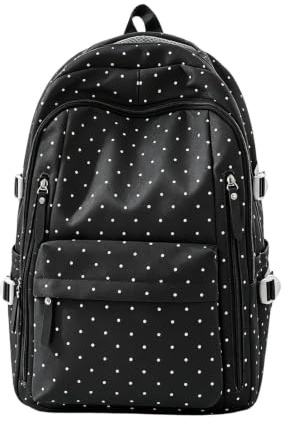 Damryggsäck Student Nylon Punktmönstrad Laptop Väska | Ledig Vardagsbokryggsäck Passar För Vandring Äventyr Kontor Vardagligt Skola Resor Utomhus Arbetspendling Högskola Gymnastik