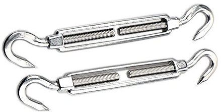 HONGCI M8 Heavy Duty Sun Shade Sail Fixing Kit for Garden Triangle and Square, Rectangle - 304 Stainless Steel Sun Shade Sail Fixing Hardware Accessories Kit (Fixing Kit a - 2x4x2) (Turnbuckle x 2)