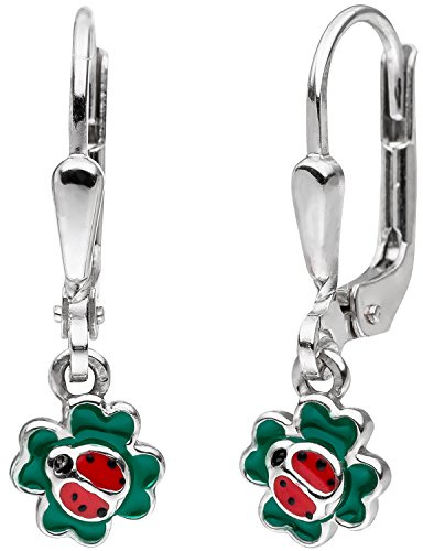 Jobo Kinder-Ohrhänger Marienkäfer aus 925 Sterling Silber
