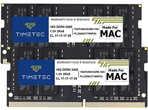 Timetec Hynix IC 32GB KIT(2x16GB) Compatible for Apple 2017 iMac 27-inch w/Retina 5K Display, 2017 iMac 21.5-inch w/Retina 4K or Non-Retina Display DDR4 2400MHz PC4-19200 CL17 SODIMM(32GB KIT(2x16GB))