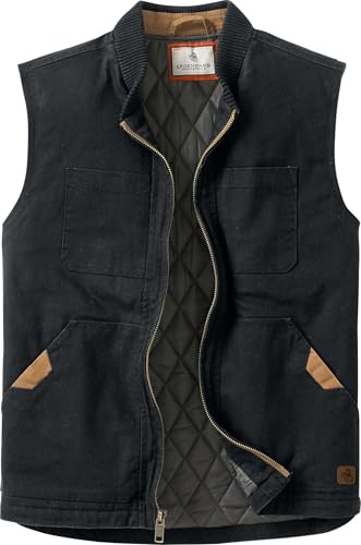 Legendary Whitetails Mens Quilted Canvas Zip Up Water Repellent Vest