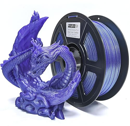 Stronghero3D PLA-3D-Drucker-Filament, 1,75 mm, glitzerndes glänzendes Filament, Spiegel-Chrom, Violett/Blau, Nettogewicht 1 kg, Genauigkeit +/-0,05 mm, für Ender3, Cr10