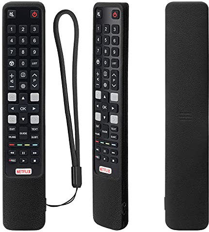 Funda Protectora de Silicona para TCL RCA Mando a Distancia, RC802N ARC802N YUI1, Funda Mando para TCL, Antideslizante, A Prueba de Golpes, Lavable (Negro)