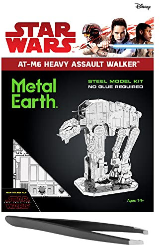 Metal Earth Fascinations Star Wars at-M6 Heavy Assault Walker 3D Metall Modellbausatz Bundle mit Pinzette