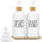 Mamiddle Seifenspender Weiss Matt Set 500ml Seifenspender Glas mit Tablett Spülmittelspender Shampoo Spender Soap Dispenser für Küche und Dusche (Weiß x 2)