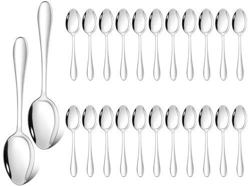 Joyfair 13,5 cm rostfritt stål tesked kaffesked set om 24 – klassiskt handtag