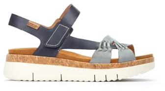 Pikolinos Palma Sandalias Cuña Mujer | en Cuero | Suela Extraligera en Color Azul