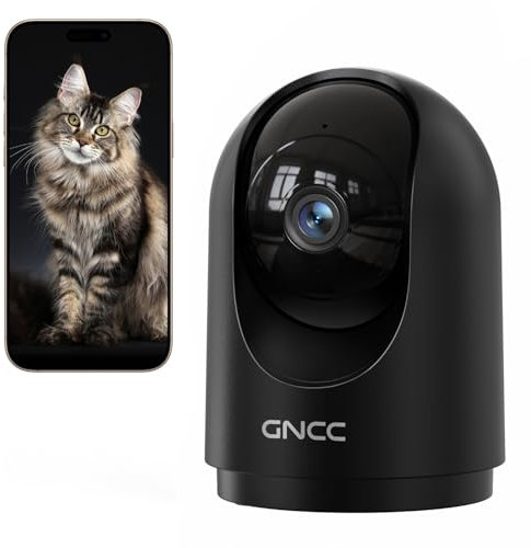 GNCC 2K(3MP) Caméra Surveillance WiFi Intérieure Caméra 360° Connectée Smartphone avec Détection Humaine AI Suivi Intelligent Sirène Audio Bidirectionnel Compatible Alexa pour Bébé/Animaux
