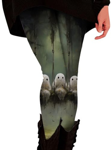 Damen-Leggings, elastische Hose, Thermo-Leggings für Damen, Halloween-Leggings mit Taschen, Kürbisdruck, hohe Taille, Workout, Übergröße, Fitnessstudio, athletisch, Laufen, Yoga, Weihnachten, warm,