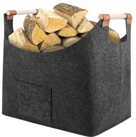 Panier En Feutre Pour Bois Sac À Bûches Portable Multifonctionnel Et