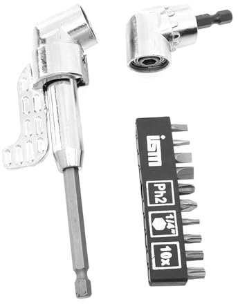 DOITOOL Adattatore Per Cacciavite Elettrico Da 105 Gradi Kit Di Accessori Per Trapano Presa Magnetica Con Punte Portata Estesa Per Spazi Ristretti Costruzione Robusta