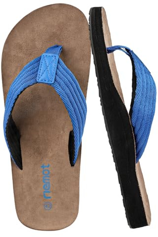 riemot Men's Flip Flops, Comfort Beach Sandals with Non-Slip Sole, Lightweight Thongs Shoes with Arch Support, Summer Casual Slippers for Pool, Shower, and Holiday Wear, UK 10