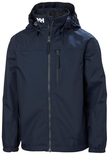 Helly Hansen Junior Unisex Crew Hooded Jacket, Navy, 12