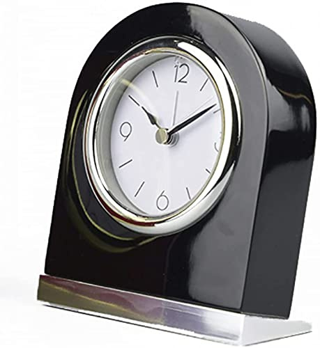 NSTVVEE Orologio da Camino in Legno massello, Orologio da Camino Silenzioso con Luce Notturna, Orologi da Camino a Batteria per l'arredamento del Soggiorno (Nero)
