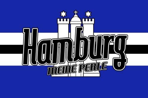 Hamburg - Meine Perle, Fahne XXL, Flagge XXL, Grösse 150 x 250 cm