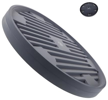 Carrello per Vasi Rotondo in Plastica Rinforzata con Ruote | Spostamento Agevole dei Vasi, Drenaggio Adeguato, Rotazione a 360 Gradi, per Davanzali e Aree Verdi