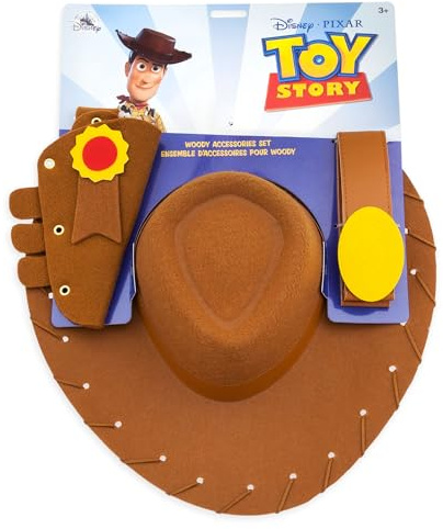 Disney Store Official Ensemble d'accessoires Woody pour Enfants, Toy Story, avec Un Chapeau de Cow-Boy, Un étui de Revolver et Une Ceinture, pour Les fêtes, Les Jeux de rôle et Halloween