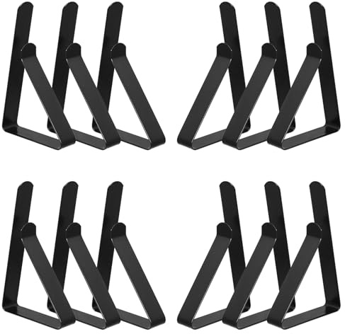 WRITWAA Pinzas para Manteles de Acero Inoxidable para Exterior, 12 Unidades, Tamaño Pequeño 7,5x4,5x1,2 Cm, Clips Antiviento para Picnic y Mesa de Comedor al Aire Libre