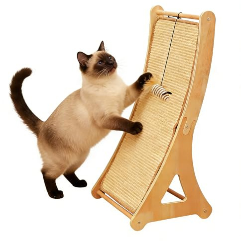 Tappetino Graffiante per Gatti - Antinoia Protettivo per Mobili con Giocattolo | Rampa Graffiante In Sisal Con Pallina Giocattolo,per Angolo Giochi Soggiorno Casa Cuccioli di Gatto Coniglio